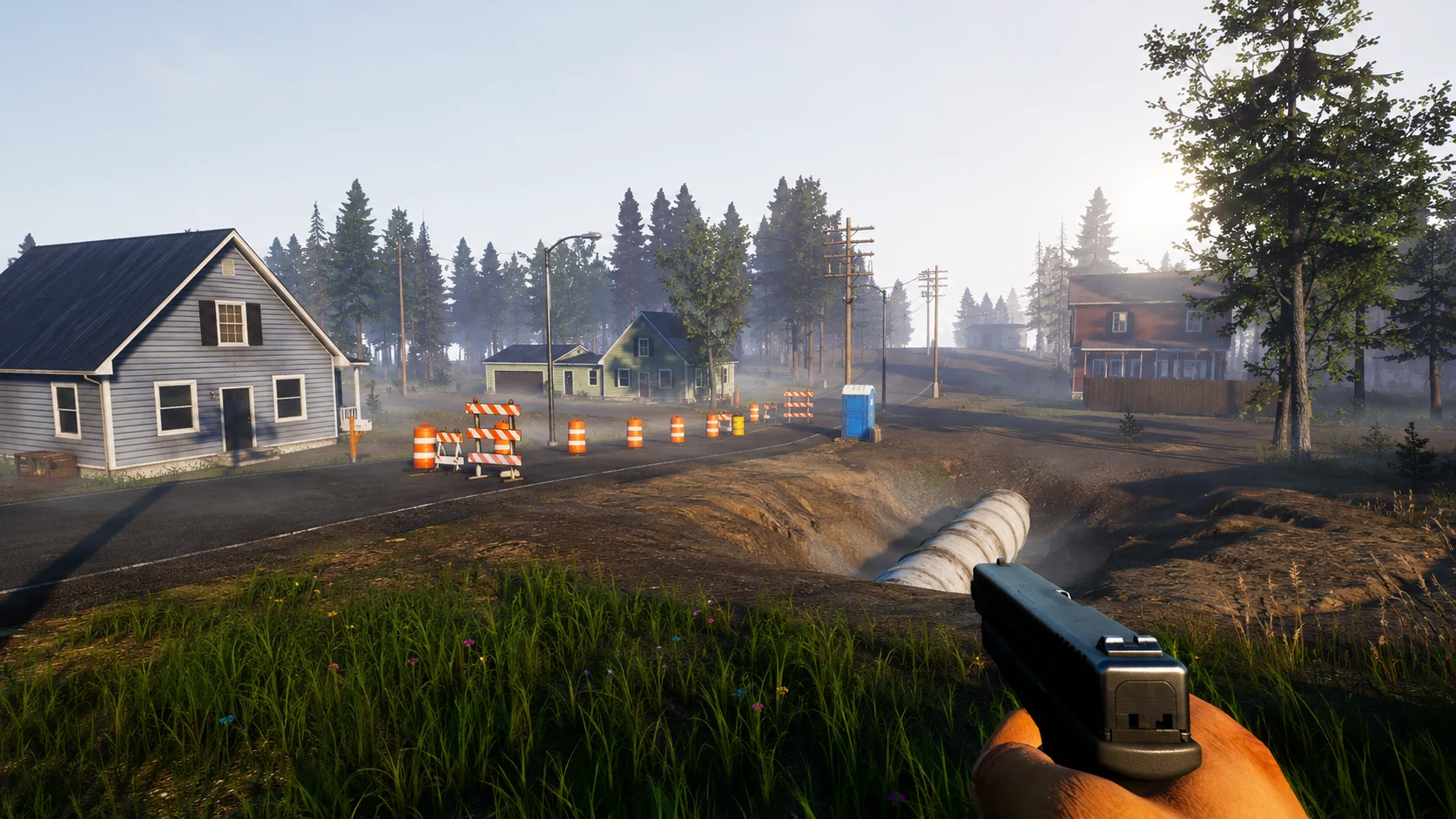 VEIN road and barricade scene